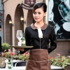 waitress black shirt + coffee apron 